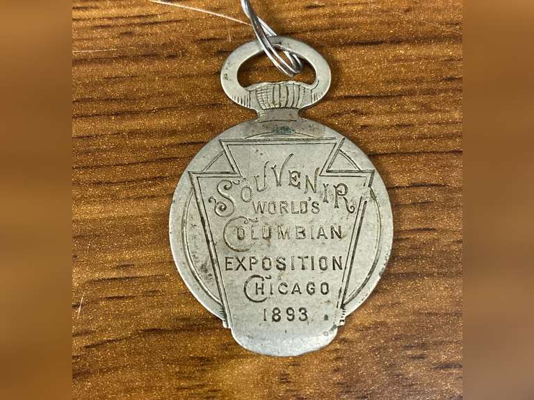 1893 Souvenir from the World Columbian Exposition fob. On the reverse