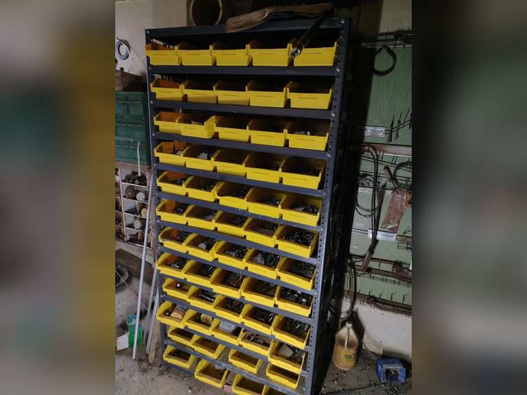 Metal bolt bin with new bolts, approximately 12"x36"x72". DON'T PASS