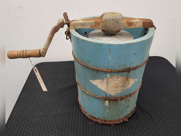 Vintage hand crank ice cream maker