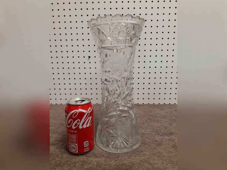 12" Cut Lead Crystal Vase