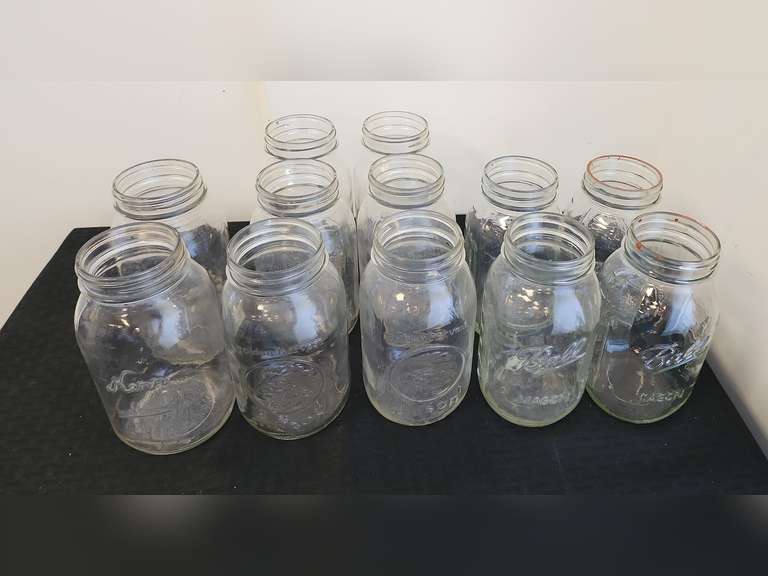 Assorted quart size canning jars Kerr, Golden Harvest & Ball