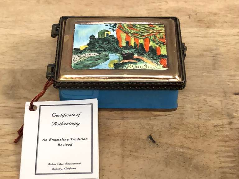 KELVIN CHEN Enamel Handpainted Trinket Box