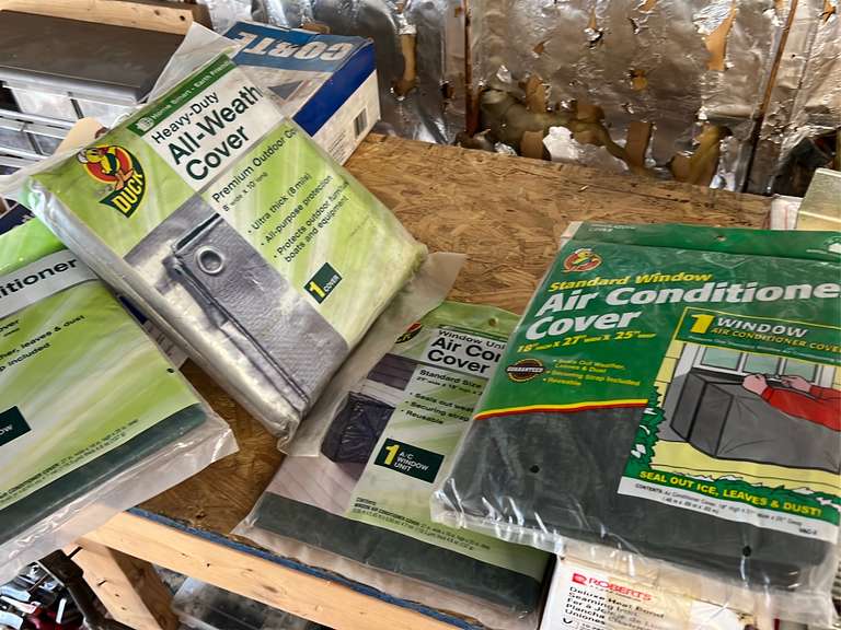 10’ x 8’ Tarp, three window air conditioner covers