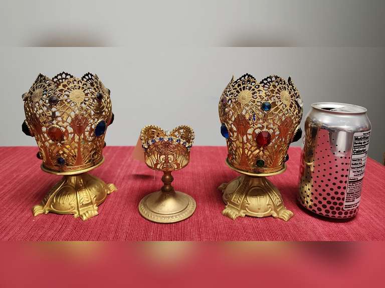 3 Religious candle holders Northern Kentucky Auction, LLC
