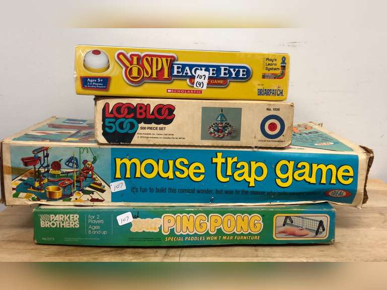 Vintage Board Games Mouse Trap, Ping Pong & More