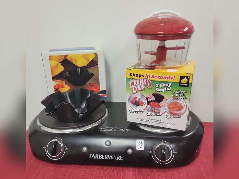 Farberware 2 Burner Hot Plate (Powered On When Tested), Tortilla Shell