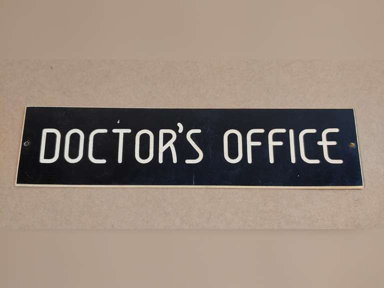 Doctor's Office door label plastic