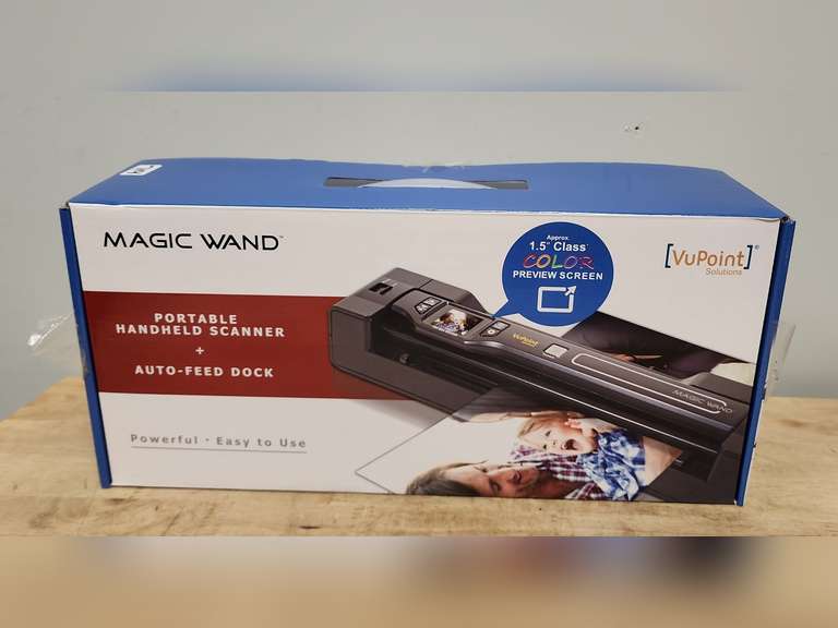 Magic Wand VuPoint Solutions portable handheld scanner & autofeed dock