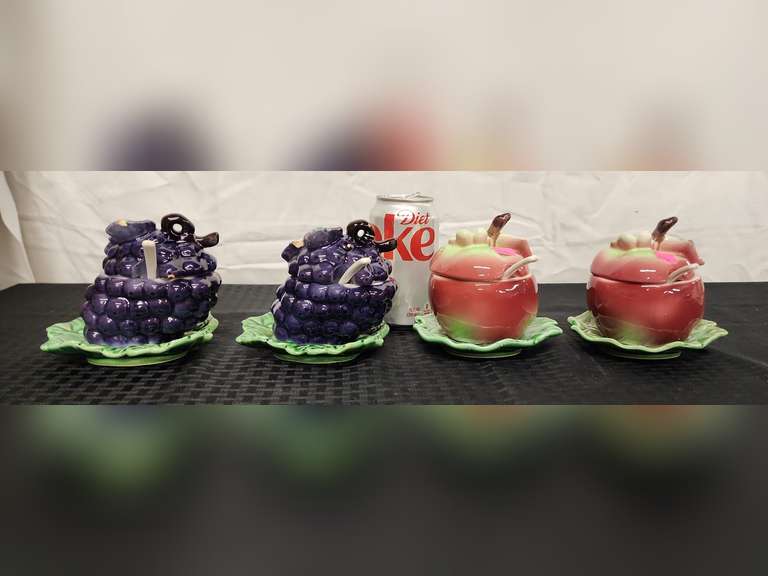 4 Jam jars, some chips