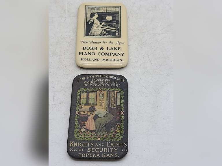 (2) Advertising Rectangular Pocket Mirrors Knights & Ladies of