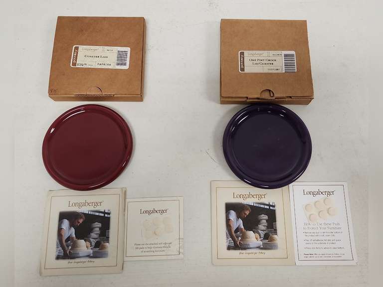 Longaberger Pottery coaster lids Northern Kentucky Auction, LLC