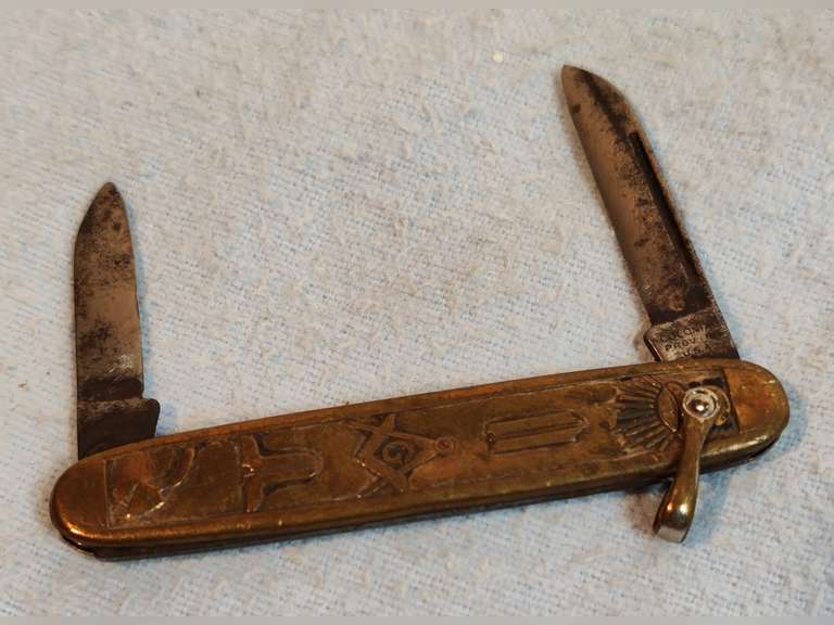 Masonic watch fob knife colonial USA