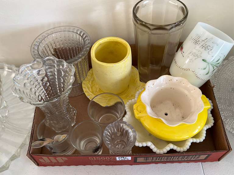 Misc glass vases, cups and more Northern Kentucky Auction, LLC