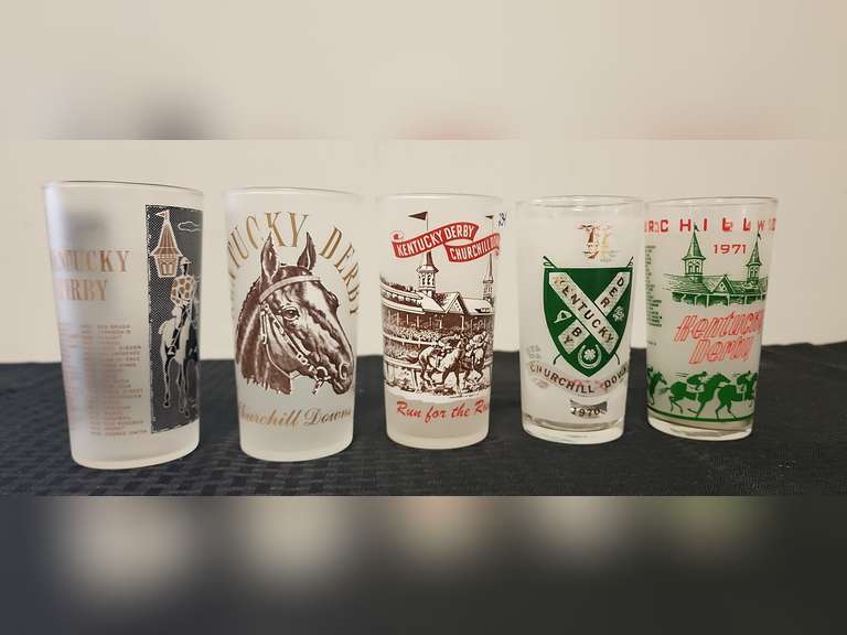 5 Kentucky Derby glasses 19591971 Northern Kentucky Auction, LLC