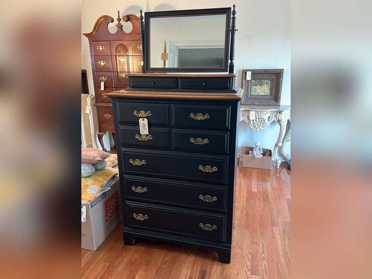 Chest of drawers measures 47” x 34” x 18 top piece is 21” x 31” x 10