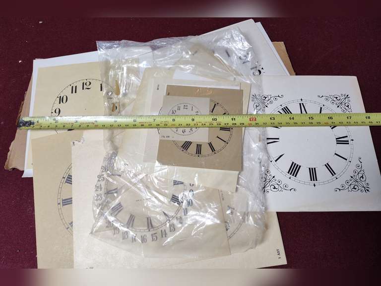Paper clock face parts Northern Kentucky Auction, LLC