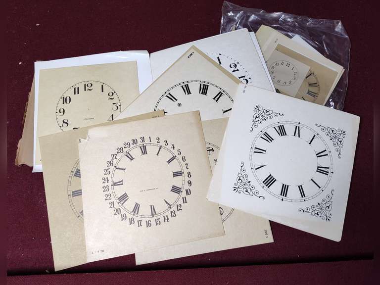 Paper clock face parts Northern Kentucky Auction, LLC