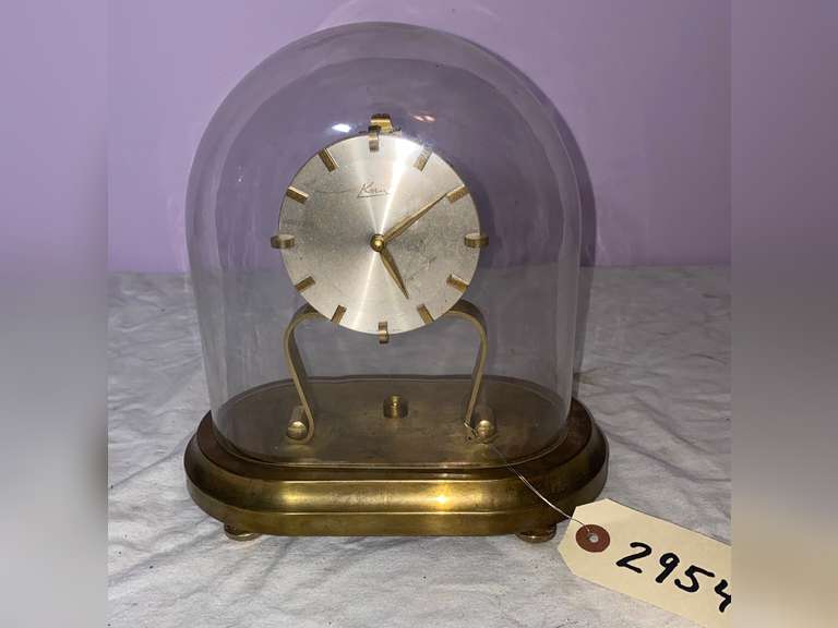 Kern Glass dome clock Northern Kentucky Auction, LLC