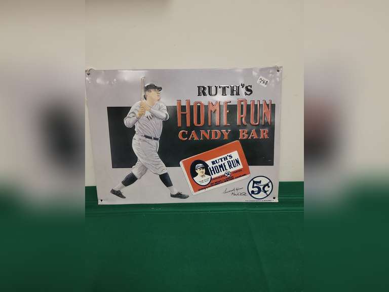 1991 Babe Ruth Tin Candy Bar Sign - Northern Kentucky Auction, LLC