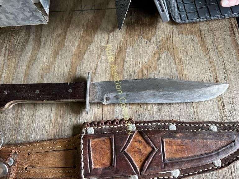 EIG Cutlery original bowie knife with sheath Nutt Auction