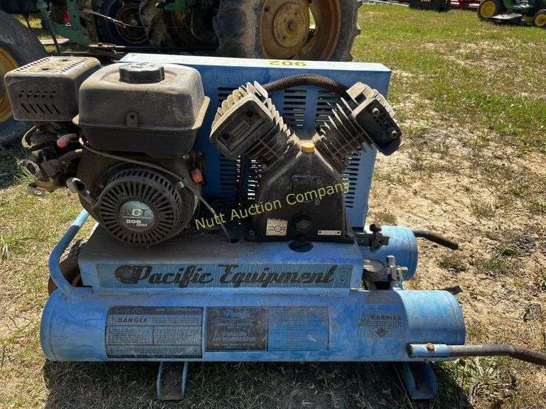 Pacific Equipment 8 gallon gas air compressor - Nutt Auction