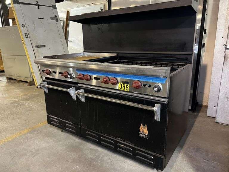 Wolf commercial oven/stove combo w/griddle MISSING PARTS Nutt Auction