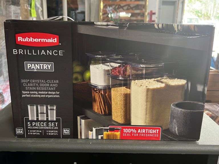 Rubbermaid Brilliance 5pc Airtight Containers NW Asset Services