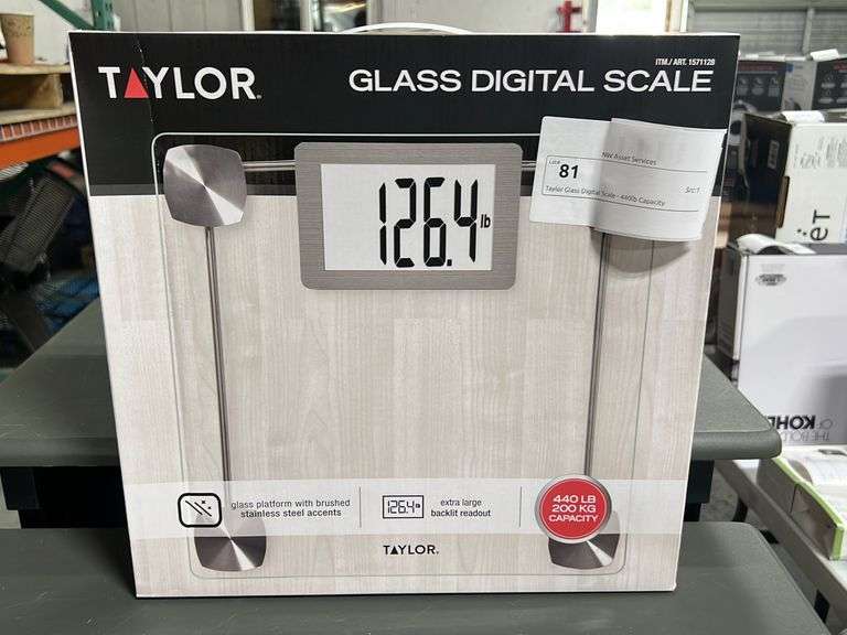 Taylor Glass Digital Scale 440lb Capacity NW Asset Services