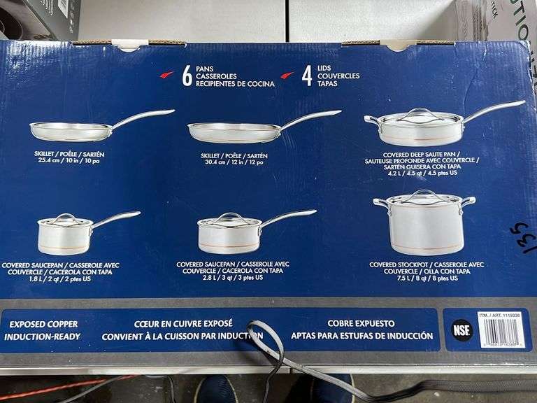 Kirkland Signature 10pc 5Ply Clad Stainless Steel Cookware Set NW