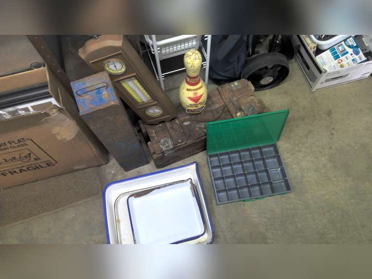 VINTAGE ARMY AMMO CRATE, COLLECTIBLES & HOUSEHOLD MISC