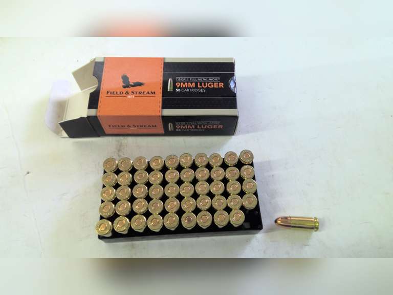 FIELD AND STREAM 9MM AMMO, 50 ROUNDS 1 Online Auctions LLC
