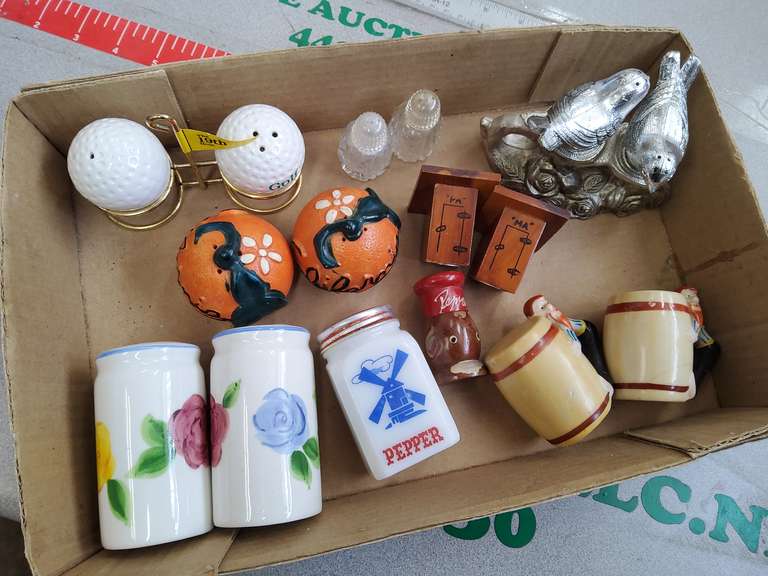 BOX LOT OF SALT AND PEPPER SHAKERS