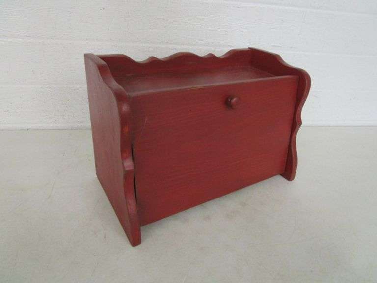 Painted Red Bread Box Oberman Auctions