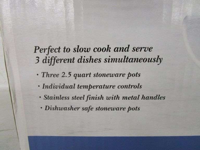 Bella Cucina Triple Slow Cooker Buffet & Serve Oberman Auctions