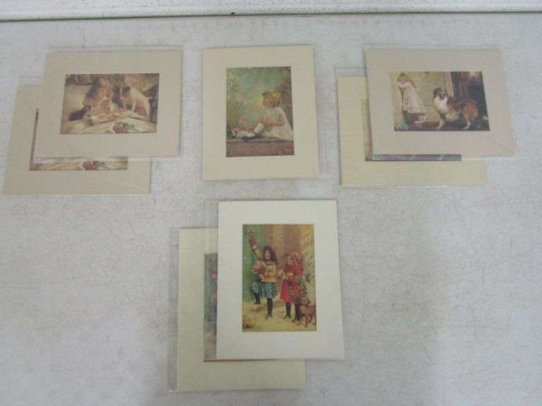 7 Small Unframed Little Girl Prints Oberman Auctions