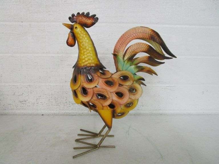 Steel Decorative Rooster & Hen Figures Oberman Auctions