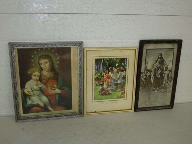 3 Framed Religious Prints Oberman Auctions