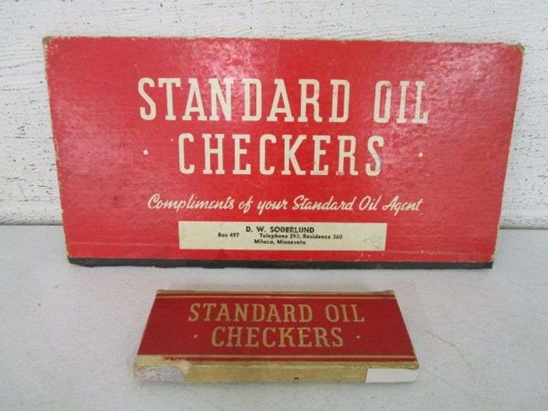 Standard Oil Checker Board & Checkers Set Oberman Auctions