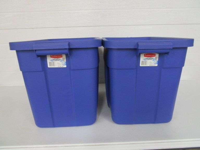 2 Rubbermaid 18 Gallon Storage Totes Oberman Auctions