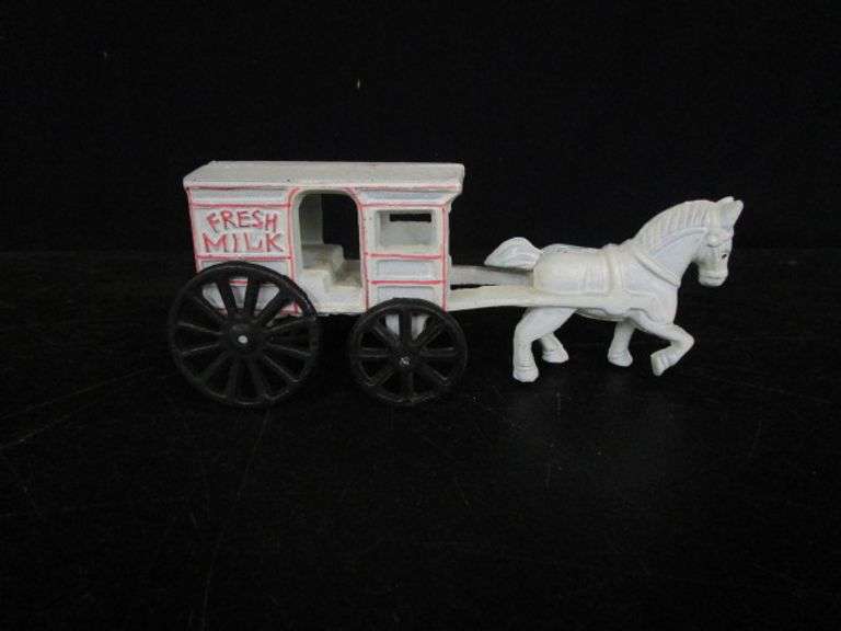 Reproduction Cast Iron Horse Drawn Milk Wagon Oberman Auctions