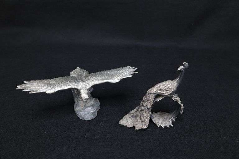 Hudson Pewter Eagle And Reed & Barton 1824 Collection Peacock Napkin