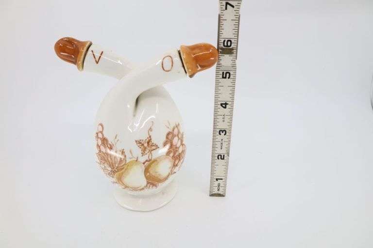 1930 Japan Nasco Fruit Arbor DoubleNeck Vinegar & Oil Cruet, 6