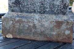TERRA COTTA CHIMNEY POT, 11X11X23"H, 40#, HAS LICHEN ATTACHED