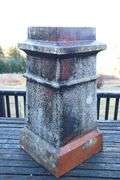 TERRA COTTA CHIMNEY POT, 11X11X23"H, 40#, HAS LICHEN ATTACHED