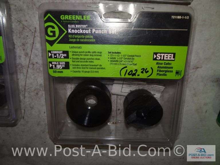 Greenlee Knockout Punch T Elsenpeter Auctions & Real Estate, Inc. dba