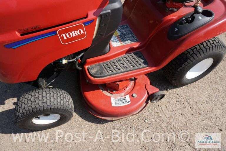 Toro Riding Lawn Mower, Model Elsenpeter Auctions & Real Estate, Inc