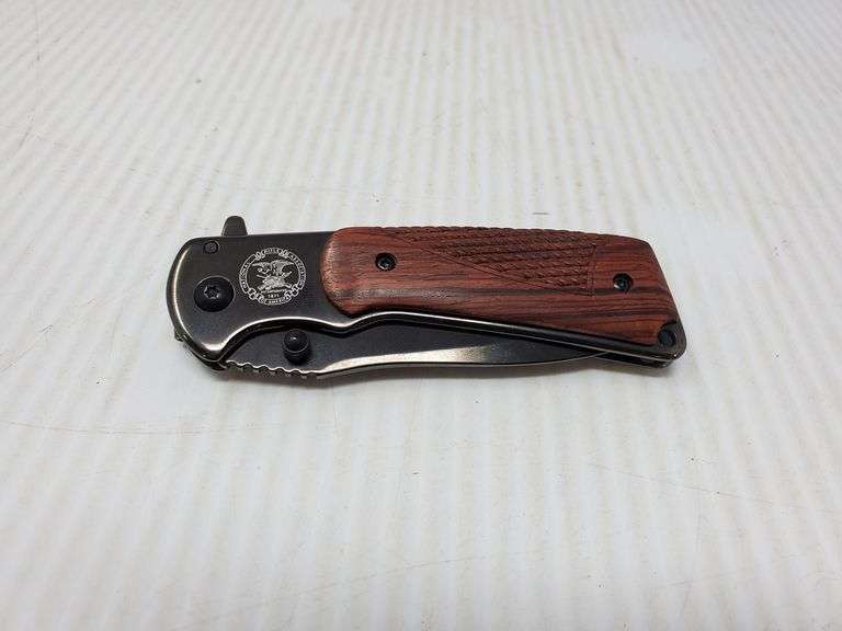 NRA Blued Gunstock Knife in Box Parrott Marketing Group