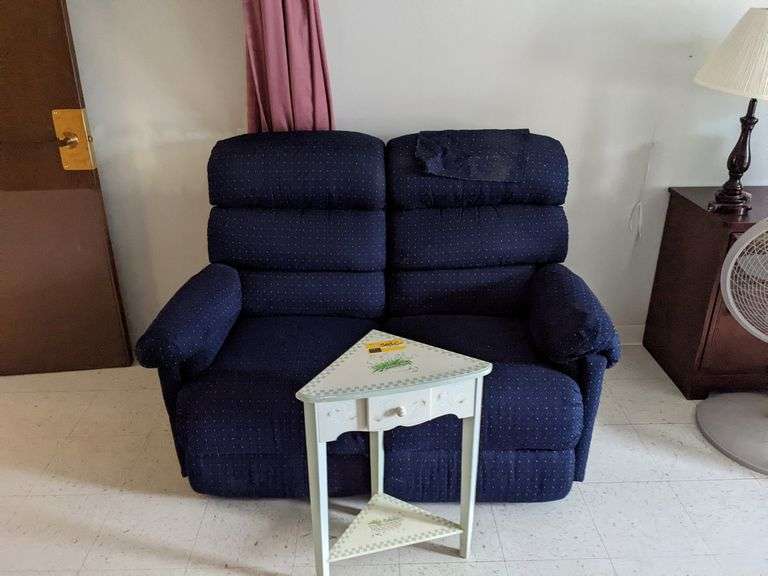 LaZBoy blue 2 cushion reclining sofa Parrott Marketing Group