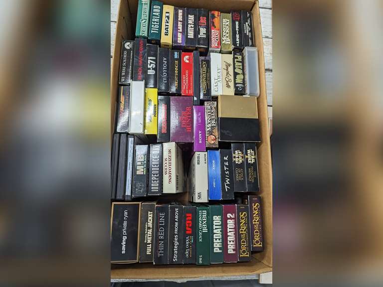 Box lot of VCR tapes Parrott Marketing Group
