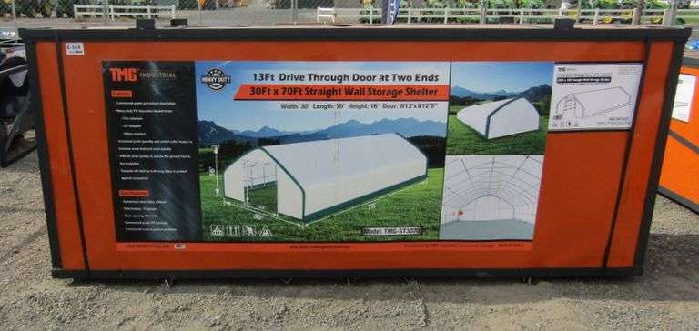 E-384 TMG 30X70 Straight Wall Storage Shelter - Pickett Auction Service